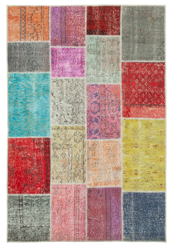 4' 8'' x 6' 11'' Hand-Knotted Turkish Patchwork Rug