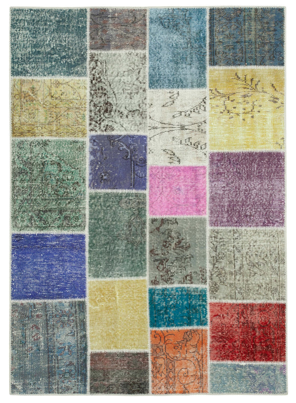 4' 9'' x 6' 8'' Hand-Knotted Turkish Patchwork Rug