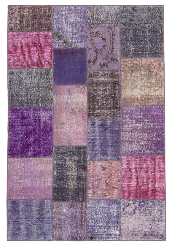 4' 5'' x 6' 7'' Hand-Knotted Turkish Patchwork Rug
