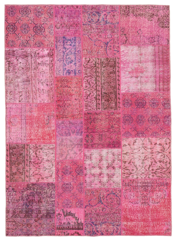 5' 7'' x 7' 10'' Hand-Knotted Turkish Patchwork Rug