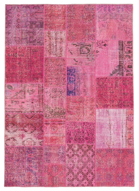 5' 7'' x 7' 10'' Hand-Knotted Turkish Patchwork Rug