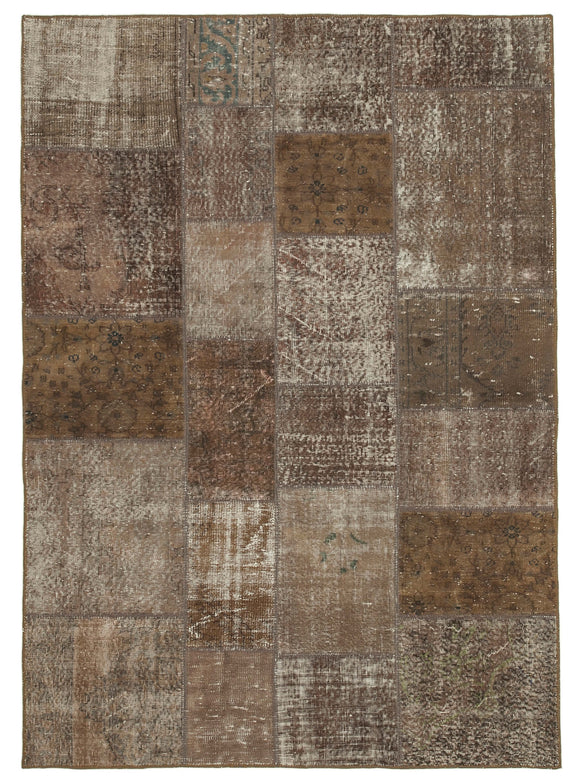 5' 7'' x 7' 11'' Hand-Knotted Turkish Patchwork Rug