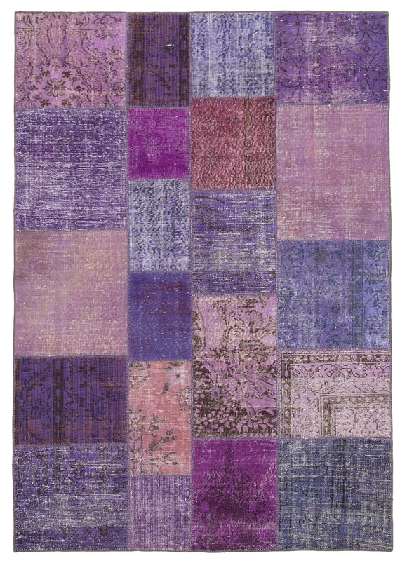 5' 8'' x 8' 0'' Hand-Knotted Turkish Patchwork Rug