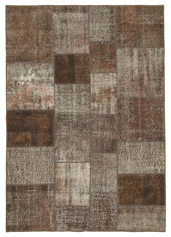 5' 7'' x 8' 0'' Hand-Knotted Turkish Patchwork Rug