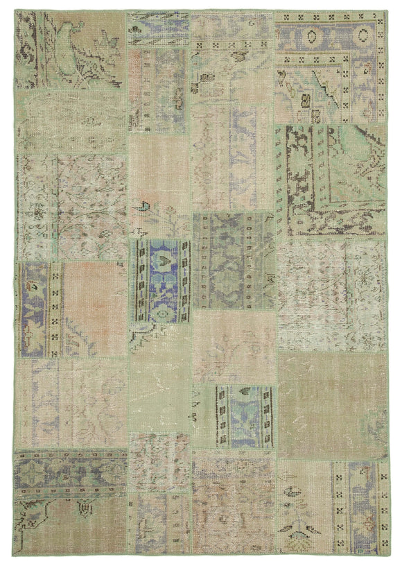 5' 7'' x 8' 0'' Hand-Knotted Turkish Patchwork Rug