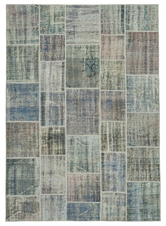 5' 8'' x 7' 11'' Hand-Knotted Turkish Patchwork Rug