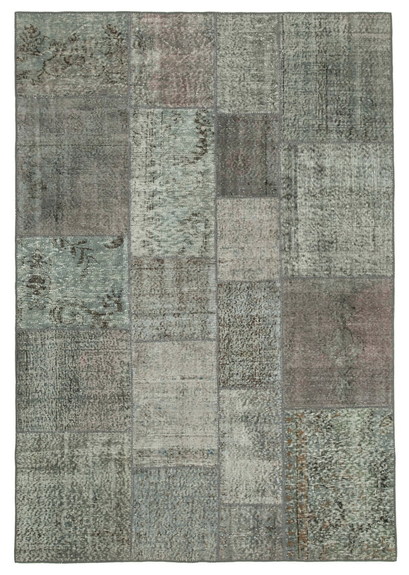 5' 7'' x 8' 1'' Hand-Knotted Turkish Patchwork Rug