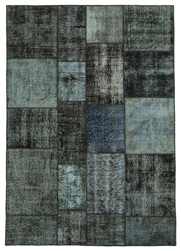 5' 7'' x 7' 11'' Hand-Knotted Turkish Patchwork Rug