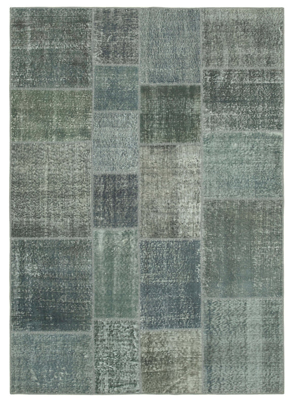 5' 7'' x 8' 0'' Hand-Knotted Turkish Patchwork Rug