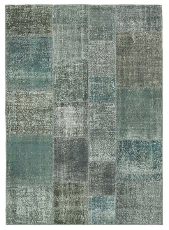 5' 7'' x 7' 10'' Hand-Knotted Turkish Patchwork Rug