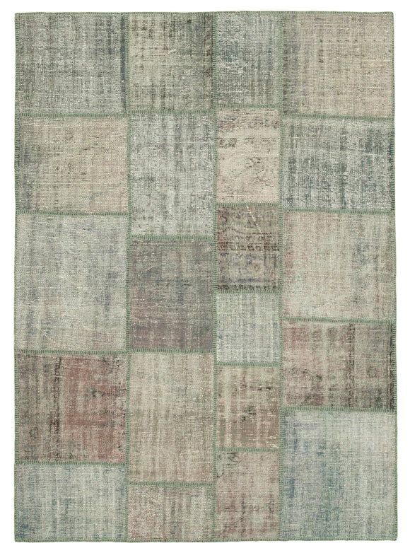 5' 9'' x 8' 0'' Hand-Knotted Turkish Patchwork Rug