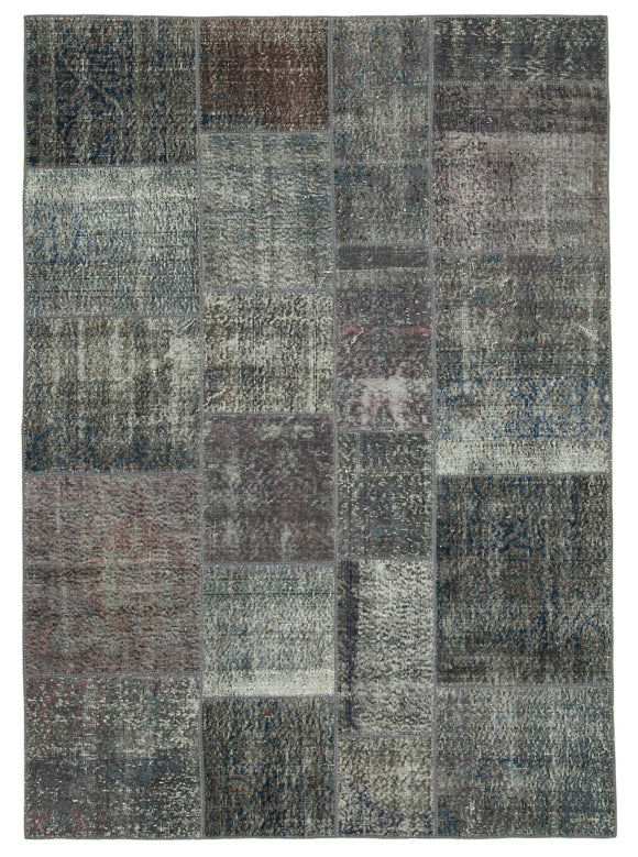 5' 8'' x 7' 10'' Hand-Knotted Turkish Patchwork Rug
