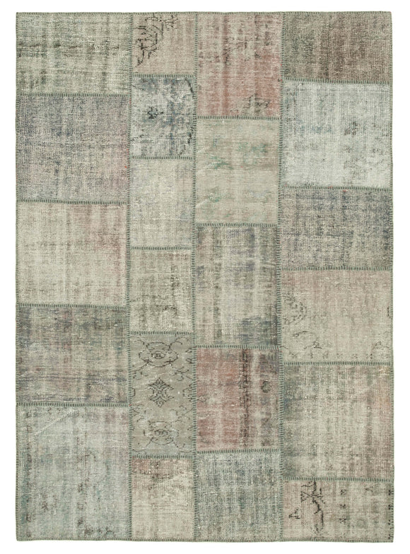 5' 9'' x 8' 0'' Hand-Knotted Turkish Patchwork Rug