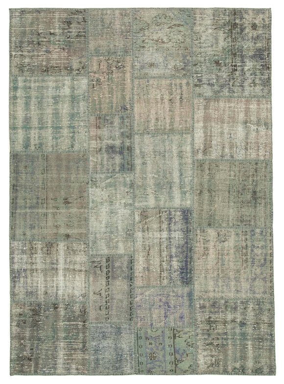 5' 9'' x 8' 0'' Hand-Knotted Turkish Patchwork Rug