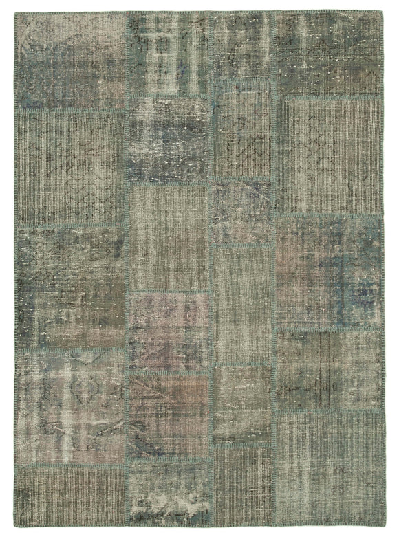 5' 9'' x 8' 0'' Hand-Knotted Turkish Patchwork Rug