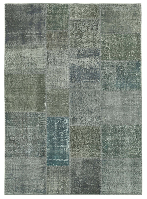 5' 7'' x 7' 10'' Hand-Knotted Turkish Patchwork Rug