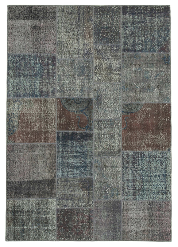 5' 7'' x 8' 0'' Hand-Knotted Turkish Patchwork Rug