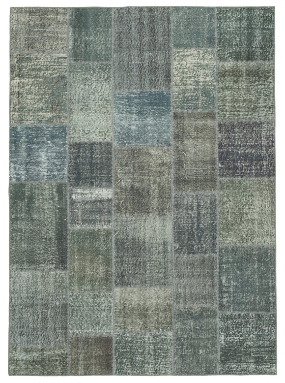 5' 9'' x 7' 10'' Hand-Knotted Turkish Patchwork Rug