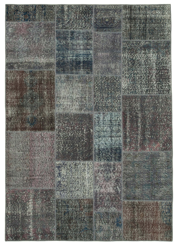 5' 7'' x 7' 10'' Hand-Knotted Turkish Patchwork Rug