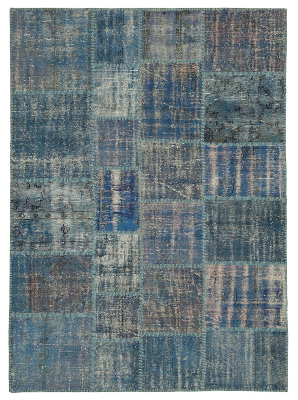 5' 9'' x 8' 0'' Hand-Knotted Turkish Patchwork Rug