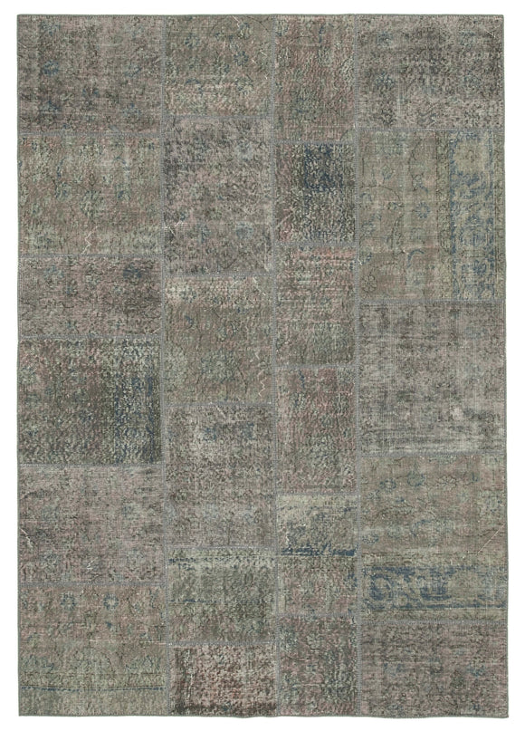 5' 7'' x 8' 0'' Hand-Knotted Turkish Patchwork Rug