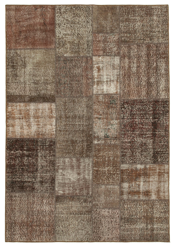 5' 7'' x 8' 0'' Hand-Knotted Turkish Patchwork Rug