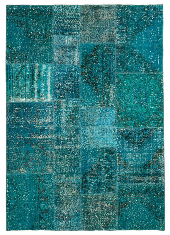 5' 7'' x 8' 0'' Hand-Knotted Turkish Patchwork Rug