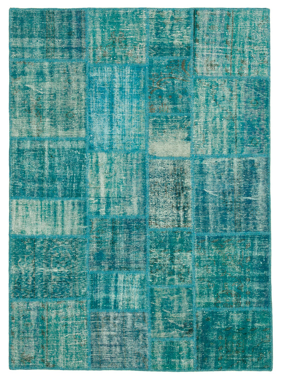 5' 9'' x 7' 10'' Hand-Knotted Turkish Patchwork Rug