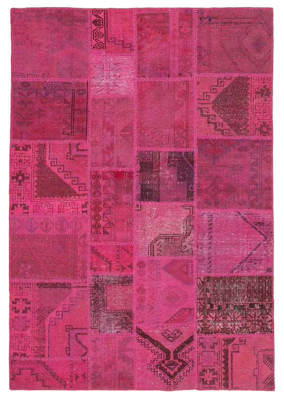 5' 8'' x 8' 2'' Hand-Knotted Turkish Patchwork Rug
