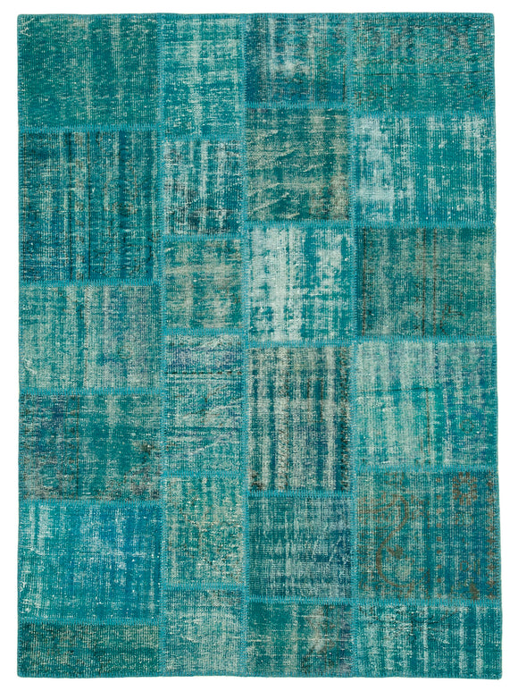 5' 9'' x 8' 0'' Hand-Knotted Turkish Patchwork Rug