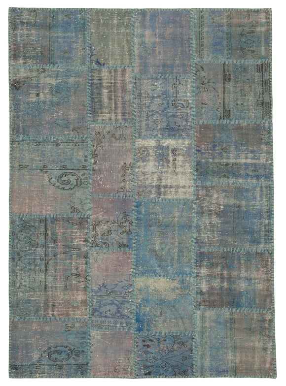 5' 10'' x 8' 1'' Hand-Knotted Turkish Patchwork Rug
