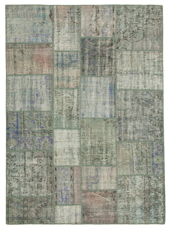 5' 9'' x 8' 0'' Hand-Knotted Turkish Patchwork Rug