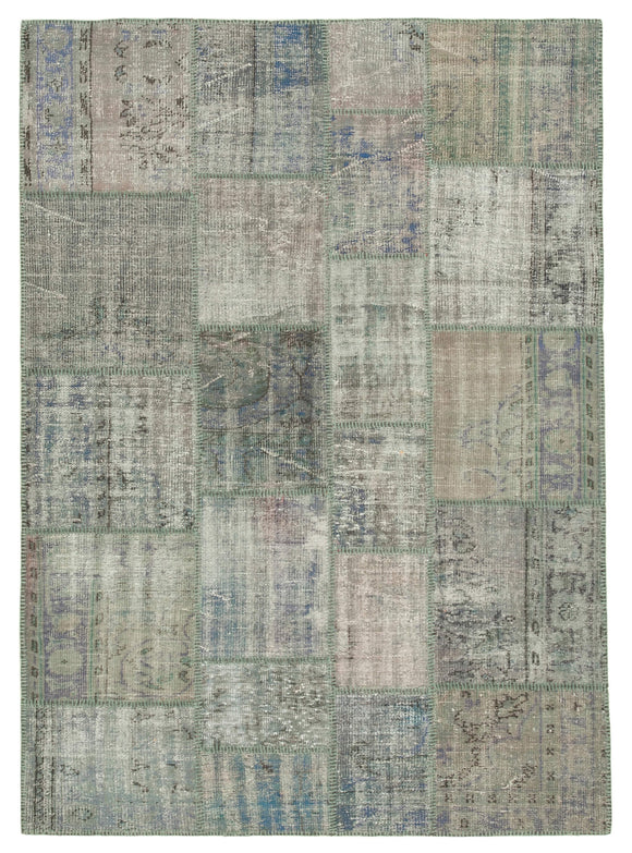 5' 9'' x 8' 1'' Hand-Knotted Turkish Patchwork Rug