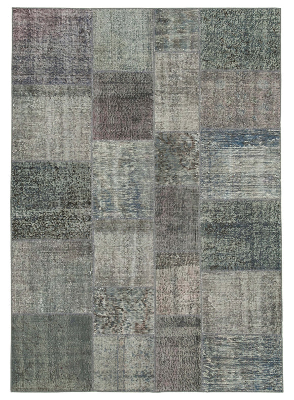 5' 7'' x 7' 11'' Hand-Knotted Turkish Patchwork Rug
