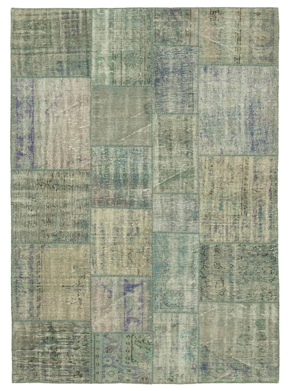 5' 9'' x 7' 11'' Hand-Knotted Turkish Patchwork Rug
