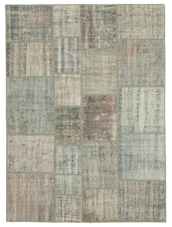 5' 10'' x 8' 0'' Hand-Knotted Turkish Patchwork Rug