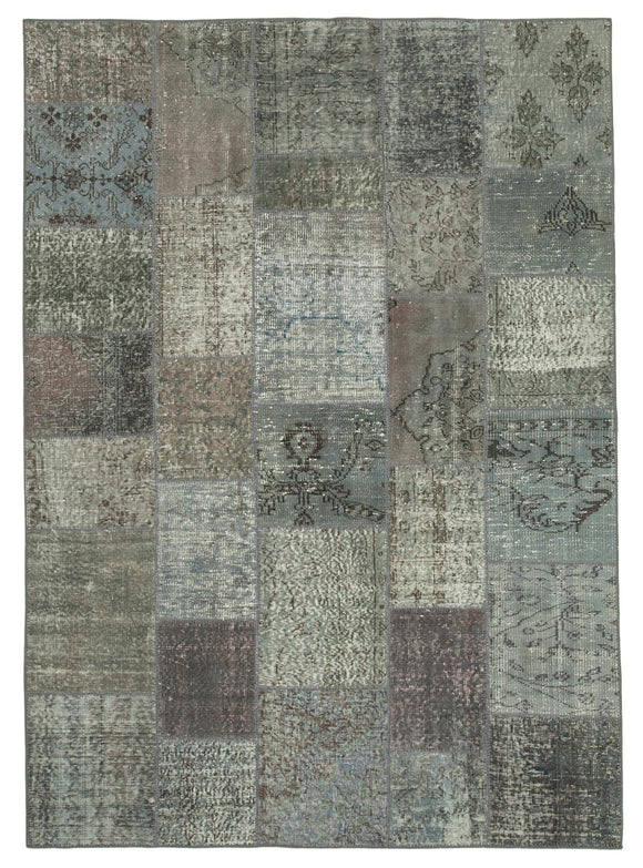 5' 8'' x 8' 0'' Hand-Knotted Turkish Patchwork Rug