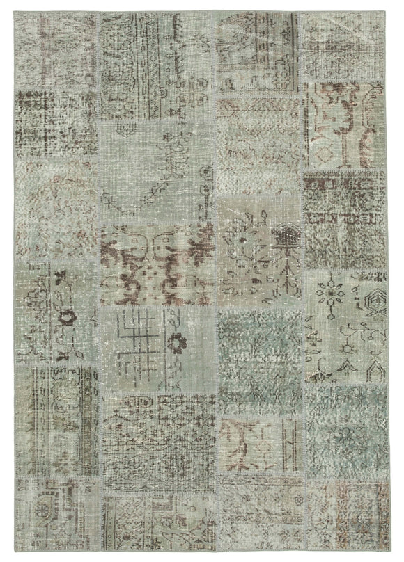 5' 6'' x 7' 11'' Hand-Knotted Turkish Patchwork Rug