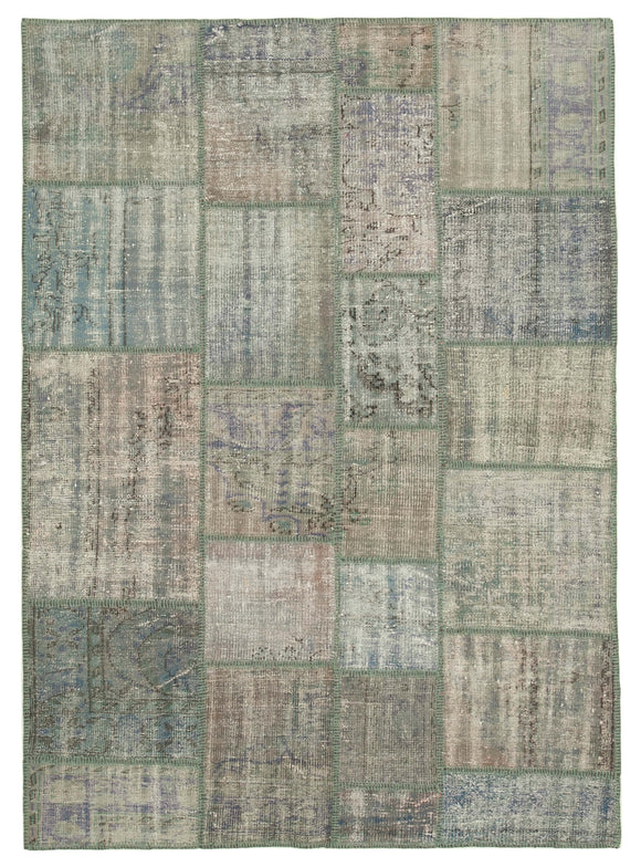 5' 9'' x 7' 11'' Hand-Knotted Turkish Patchwork Rug