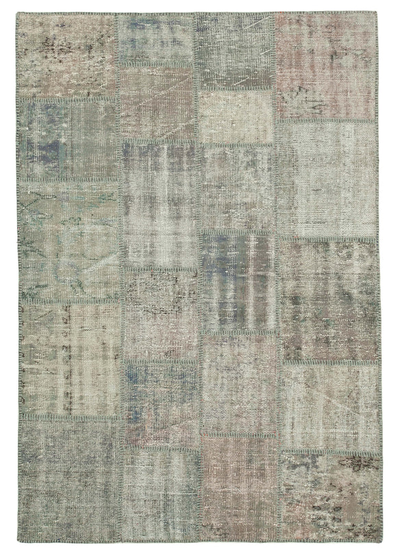 4' 8'' x 6' 8'' Hand-Knotted Turkish Patchwork Rug