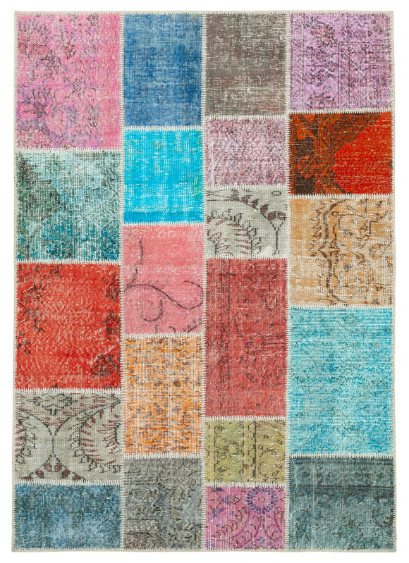 4' 9'' x 6' 9'' Hand-Knotted Turkish Patchwork Rug