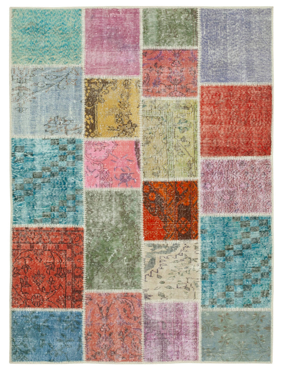 4' 10'' x 6' 6'' Hand-Knotted Turkish Patchwork Rug