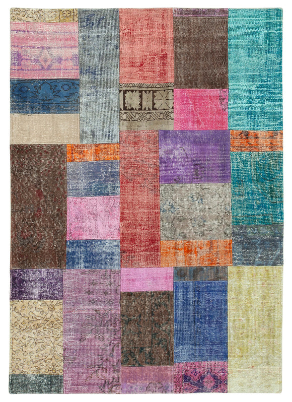 4' 8'' x 6' 8'' Hand-Knotted Turkish Patchwork Rug