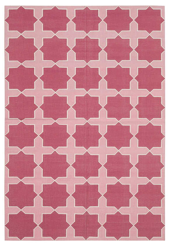 6' 2'' x 9' Flatweave Dhurrie Rug