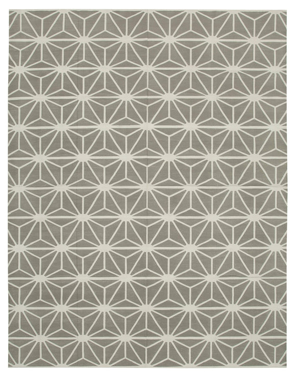 9' 3'' x 11' 10'' Flatweave Dhurrie Rug