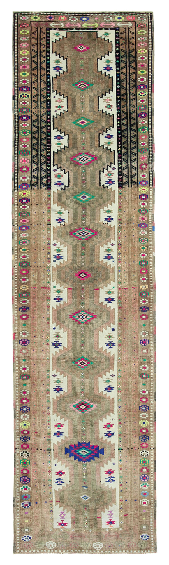 3' 1'' x 12' 1'' Handmade Runner Rug