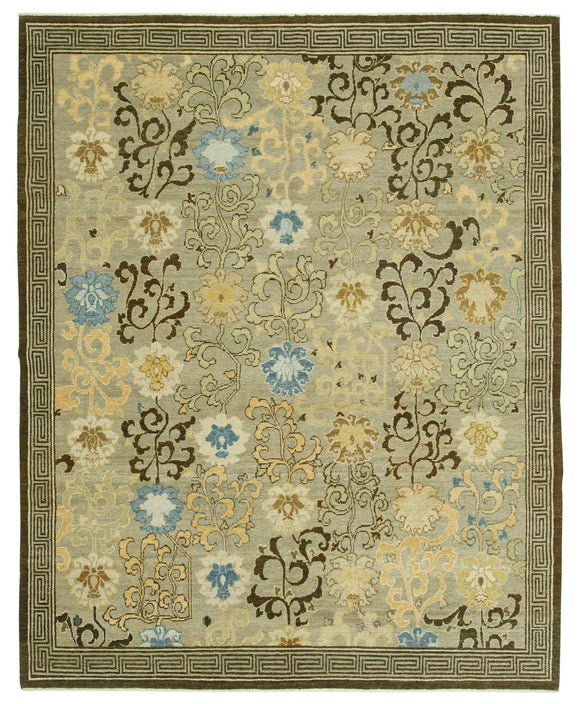 8' x 9' 11'' Hand-Knotted Oushak Rug