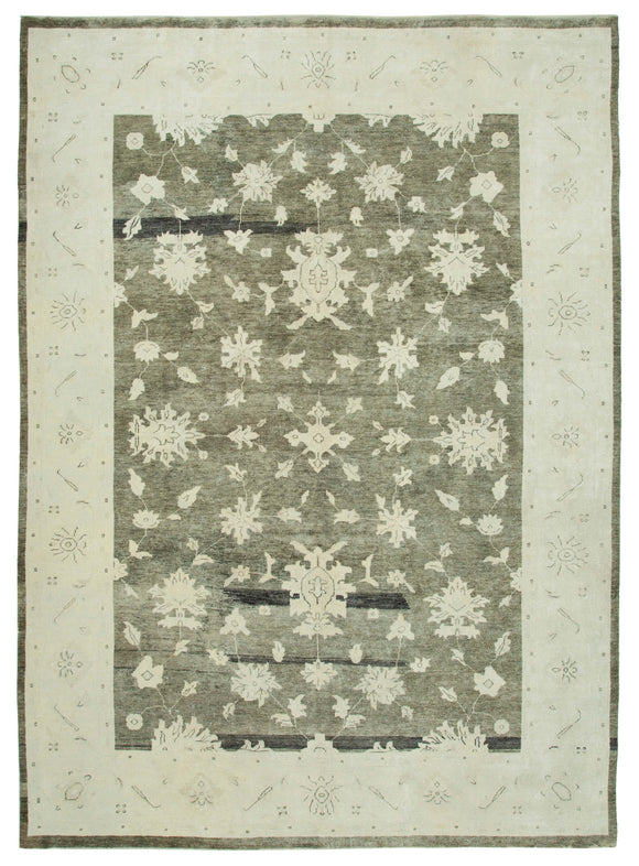 9' 4'' x 13' 3'' Hand-Knotted Oushak Rug