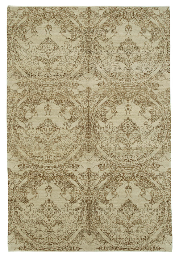 6' x 8' 11'' Hand-Knotted Oushak Rug