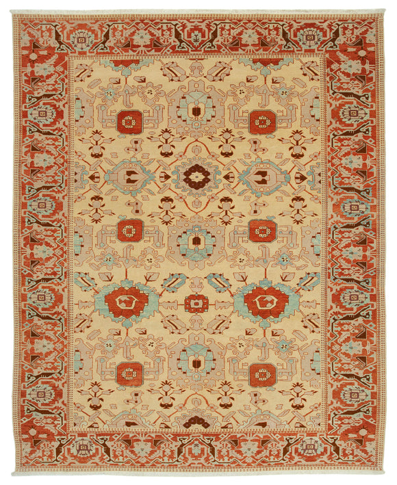 9' 2'' x 11' 6'' Hand-Knotted Oushak Rug